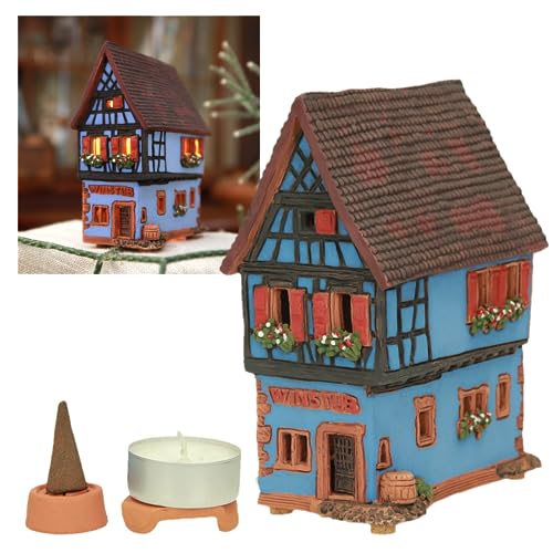 Midene Keramik Lichthaus , Handarbeit , Künstlerisches Miniatur, Alte Weinstube in Riquewihr, Elsass ,Frankreich, A301N von Midene