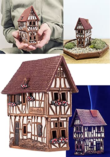 Midene Keramik Räucherhaus, Handarbeit, Künstlerisches Miniatur, Historisches Spitzhaus in Bernkastel-Kues, Deutschland, R255 von Midene