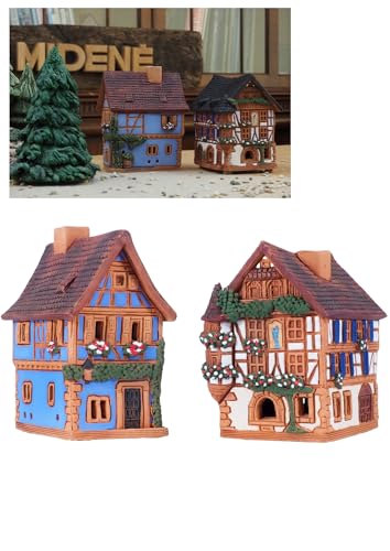 Midene Räucherhäuschen, Kegelhalter, Künstlerisches Miniatur, Historische Häuser aus Elsass, Frankreich, Handgefertigt, R231, R264 von Midene