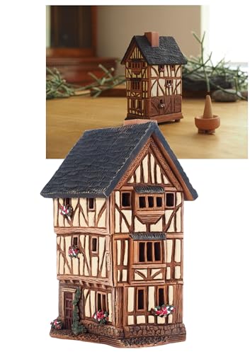 Midene Räucherstäbchenhalter aus Keramik, Kegelform, Raumdekoration, handgefertigtes Sammlerstück, Miniatur-Holzhaus in Oxford, GB R242 von Midene