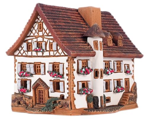 Midene Räucherstäbchenhalter aus Keramik, Kegelform, Raumdekoration, handgefertigtes Sammlerstück, Miniaturhaus in Laube, Schweiz R355 von Midene