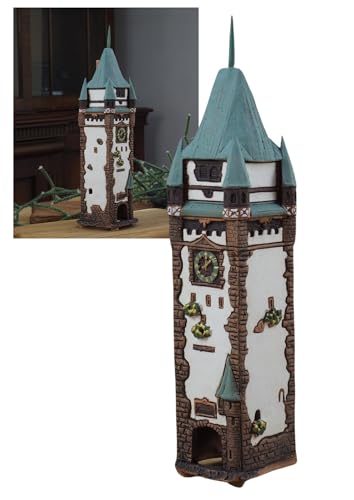 Midene Räucherstäbchenhalter aus Keramik, Kunstkegel, Raumdekoration, handgefertigtes Sammlerstück, Miniatur Martinstor Tor in Freiburg, Deutschland R348 von Midene