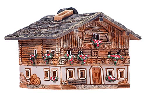 Räuchergefäß und Räucherkegelhalter aus Keramik | Miniatur-Nachbildung des Original-Farmhauses in Südtirol | R235 von Midene