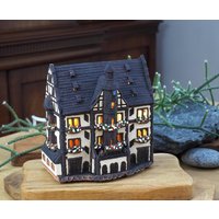 Handgefertigt Keramik Rathaus Teelichthalter Schweinfurt Germany Miniatur von MideneArtStudio
