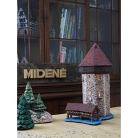 Handgemachter Keramik Turm Brücke Teelichthalter - Luzern Schweiz Dekor von MideneArtStudio