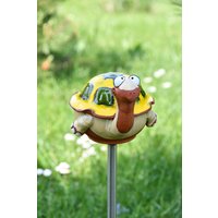 Keramik Gartenstecker Schildkröte Frostfest Handgemacht Handbemalt Von Midene Art Studio von MideneArtStudio