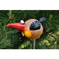 Handgemachter Keramik Vogel Rasenstecker Bunter Gartenstecker von MideneArtStudio