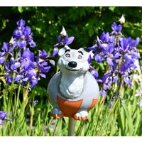 Keramik Wolf Gartenstecker Frostsicher Handbemalt Ball Keramikfigur Gkr68 Midene von MideneArtStudio