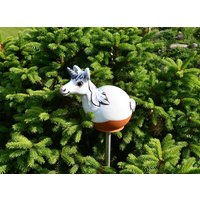Handgemachter Keramik-Einhorn-Gartenstecker Frostsicherer Rasendekor von MideneArtStudio