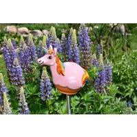 Midene Keramik Einhorn Gartendekoration Einhorn-statue Gartenstecker Frostsicher Handmade Handgemalter Rasenstecker Lustiges von MideneArtStudio