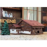 Midene Keramik Haus Teelicht Kerzenhalter Wohndeko Miniatur Nachbau in Kandersteg Bern Schweiz E252 von MideneArtStudio