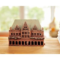 Midene Keramik Haus Teelicht Kerzenhalter Wohn Dekor Sammler Miniatur Replik Des Originalen Rathaus Bremen B294 Tiny House von MideneArtStudio