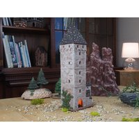 Midene Keramik Miniatur Haus Replik Vom Metzgerturm in Ulm Deutschland Teelicht Kerzenhalter Handgemacht Handbemalt Mini Tonhaus von MideneArtStudio