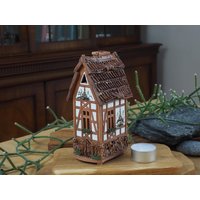 Midene Keramik Miniatur Haus Teelicht Kerzenhalter Wohnkultur Handgemachtes Lehmhaus Miniaturhaus Fantasy House Collection Mini von MideneArtStudio