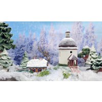 Midene Keramik Teelicht Kerzenhalter Raum Dekor Sammler Miniatur Der Stille-Nacht-Kapelle in Oberndorf Winter-Edition B264Sn von MideneArtStudio