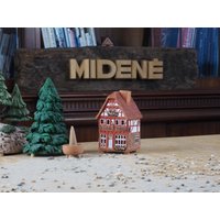 Midene Keramikhaus Räucherstäbchenhalter Wohndekor Sammlerhaus Miniaturhaus Replik Des Original Hauses in Lauterbach S19-4 Mini Haus von MideneArtStudio