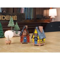 Midene Räucherstäbchenhalter Hausdekor Feenhaus Handmade Fantasy House Collection R502 + R504 | 2 Stück von MideneArtStudio