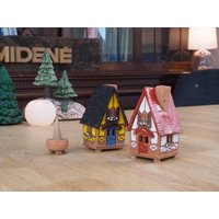 Midene Räucherstäbchenhalter Raumdekor Handgemacht Feenhaus Fantasy House Collection R504Y/Blc+R504W/R | 2 Artikel von MideneArtStudio