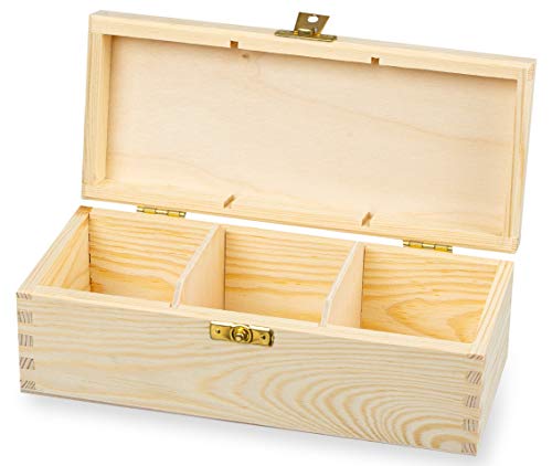 SCHULZ Teekiste Holz, Wooden Tea Box, Chest, for Any small Item, 22 x 10 x 7,5 cm von MidiM