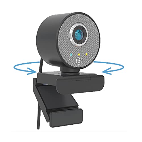 Midland Follow-U Webcam, C1522, drehbare Webcam im edlen Design für Smart-Working mit Live Tracking System, integriertem Mikrofon, Full HD: 1080p, kompatibel mit jedem Gerät mit USB-Anschluss von Midland
