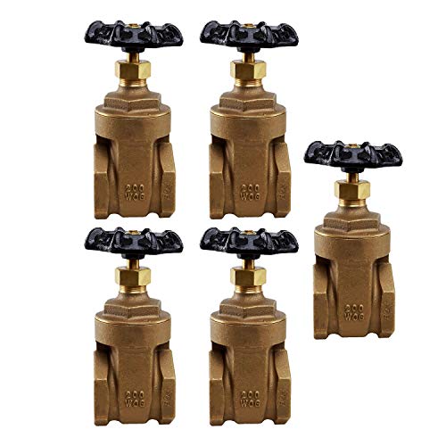 Midline Valve 429U223-5 Heavy Duty Absperrschieber mit Radgriff, Wasserabsperrung 1" FIP Anschlüsse, Messing gegossen (5er Pack), 1 von Midline Valve
