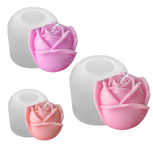 Midnadiy Kerzen Formen Silikon, Weiches Silikonform Rose, leicht aus der Form zu lösen Gießformen Silikon, Perfekt für DIY-Kunsthandwerk, Formen für Kerzenherstellung von Midnadiy