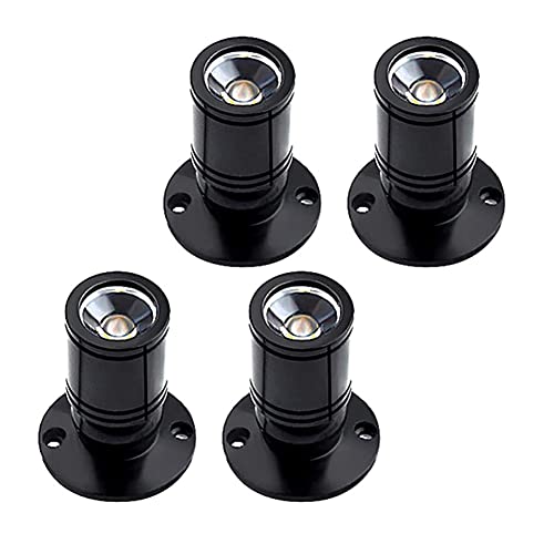 Klein LED Einbaustrahler 4 Stück 1W Mini led spot, 360° Schwenkbar, 230V 100lm Aluminium Deckenstrahler Deckenspots für Schrank, Flur, Galerien, Geschäfte von Midore