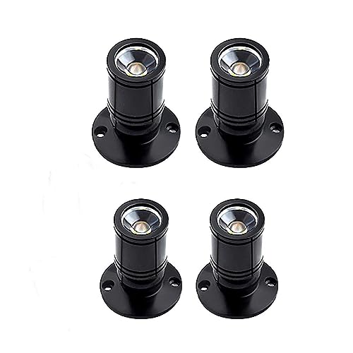 Klein LED Einbaustrahler 4 Stück 1W Mini led spot, 360° Schwenkbar, 230V 100lm Aluminium Deckenstrahler Deckenspots für Schrank, Flur, Galerien, Geschäfte von Midore