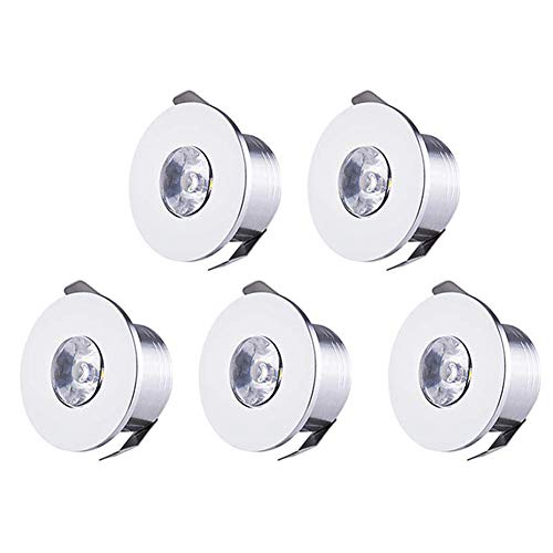 Klein Mini LED Einbaustrahler 1W 5 Stück 230V Deckenstrahler mit Transformator COB Downlights Deckenspots Aluminium 100-120lm 6000K von Midore