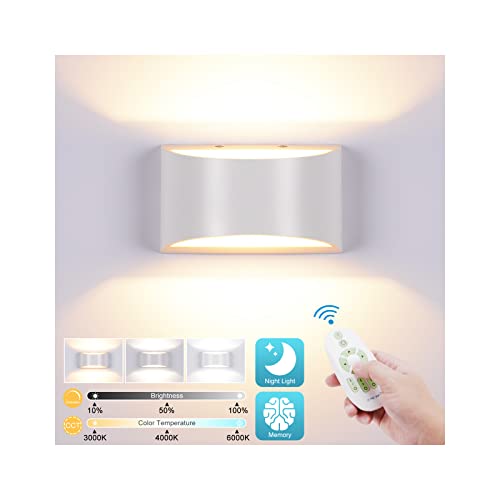 Midore 10W LED Wandleuchte Innen Mit Fernbedienung, Dimmbar & Einstellbares Warmweiß/Kaltweiß Modern Up Down Einstellbarer Abstrahlwinkel Wandlampe für Wohnzimmer Schlafzimmer Treppenhaus Flur von Midore