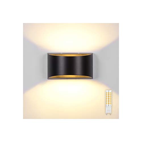Midore LED Wandleuchte Innen 7W Modern Up Down Wandlampe G9 LED Birne Austauschbar, Aluminum Wandbeleuchtung für Wohnzimmer Schlafzimmer Treppenhaus Flur von Midore