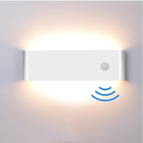 Midore LED Wandleuchte mit Bewegungsmelder Innen 12W Modern Up Down Wandlampe Aluminum Wandbeleuchtung für Wohnzimmer Schlafzimmer Treppenhaus Flur von Midore