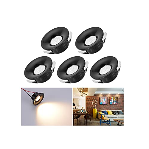 Midore Mini LED Einbaustrahler 3W, Aluminium LED Spots Schwenkbar 5 Stück Deckeneinbaustrahler mit Transformator 230V Klein COB Downlights deckenspots für Schrank Küche Wohnzimmer von Midore