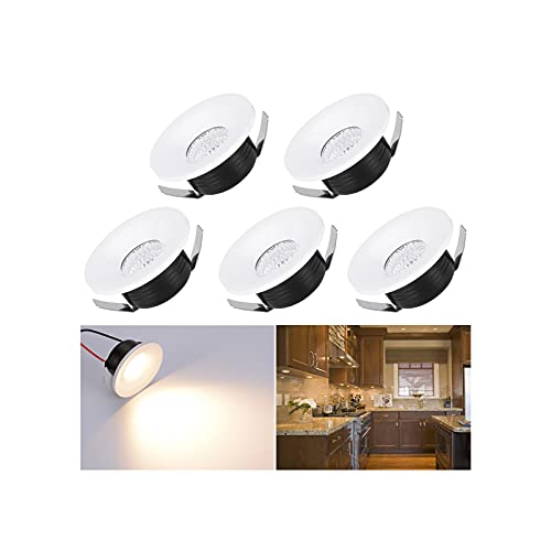 Midore Mini LED Einbaustrahler 3W 5 Stück 230V Deckeneinbaustrahler mit Transformator Klein COB Downlights deckenspots für Schrank/Küche/Wohnzimmer von Midore