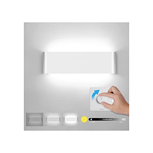 Midore Wandleuchte Innen Dimmbar 12W LED Wandlampe mit Dimmer 230V Wandbeleuchtung Moderne Up und Down Leuchten für Wohnzimmer Schlafzimmer Flur von Midore