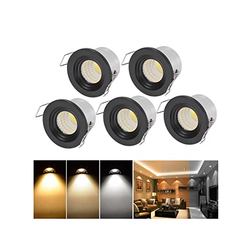 Mini Deckenspot Schrankbeleuchtung, 5 Pack Klein Mini LED Einbaustrahler, Dimmbare Unterbauleuchte Küche Led, Led Vitrinenbeleuchtung Spots für Weinschrank/Schrank/Küche/Wohnzimmer von Midore