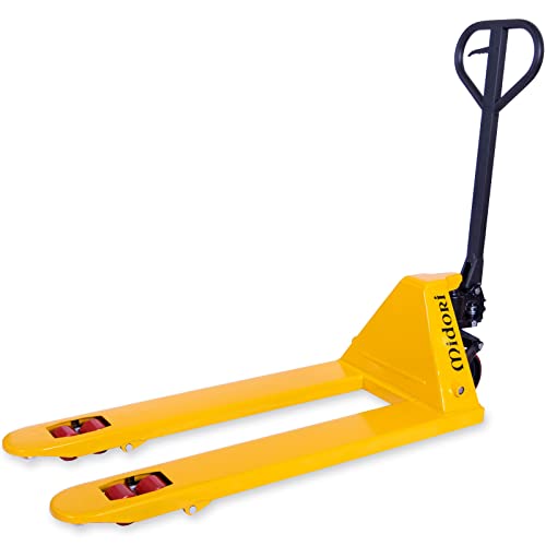 2500 kg Handhubwagen Hubwagen Gabelhubwagen Palettenwagen PU Tandem 1150 mm Gabellänge Hartgummi NEU Gelb von Midori