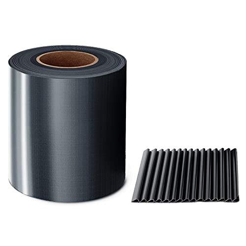 MIDORI® PVC Sichtschutzstreifen 35 m x 19 cm inkl. 30 Befestigungsclips | Wetterfester Windschutz für Zäune mit einer Standardmaschenhöhe von 20 cm | Lärmschutz in modernem Anthrazit von Midori