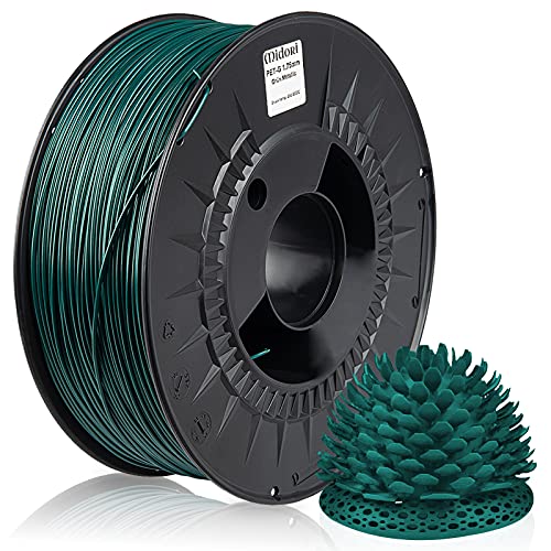Midori® PETG Filament | 10 Stück, 1,75mm 3D-Drucker-Filament 1kg Spule in Grün Metallic | Verwicklungsfreies Filament für 3D-Drucker & Stift von Midori