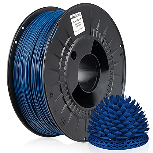 Midori® PLA Filament | 1,75mm 3D-Drucker-Filament 1kg Spule in Signalblau | Verwicklungsfreies Filament für 3D-Drucker & Stift von Midori