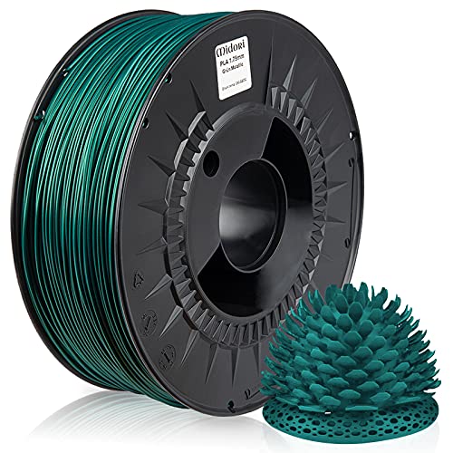 Midori® PLA Filament | 10 Stück, 1,75mm 3D-Drucker-Filament 1kg Spule in Grün Metallic| Verwicklungsfreies Filament für 3D-Drucker & Stift von Midori