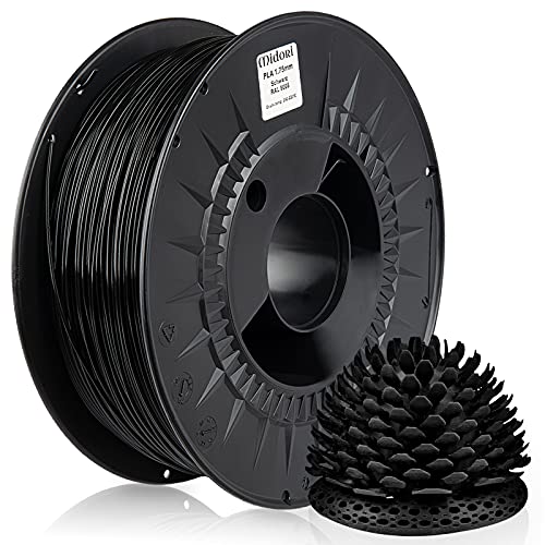 Midori® PLA Filament | 2 Stück, 1,75mm 3D-Drucker-Filament 1kg Spule in Schwarz | Verwicklungsfreies Filament für 3D-Drucker & Stift von Midori