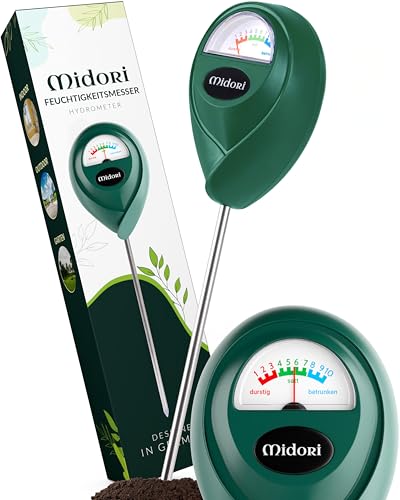Midori Boden-Feuchtigkeitsmesser | 3 Stück, Messgerät Feuchtigkeitsmessgerät für Pflanzen in Grün mit 17,5 m langer Edelstahl-Sonde Midori Boden-Feuchtigkeitsmesser | 3 Stück, Messgerät Feuchtigkeitsmessgerät für Pflanzen in Grün mit 17,5 m langer Edelstahl-Sonde von Midori