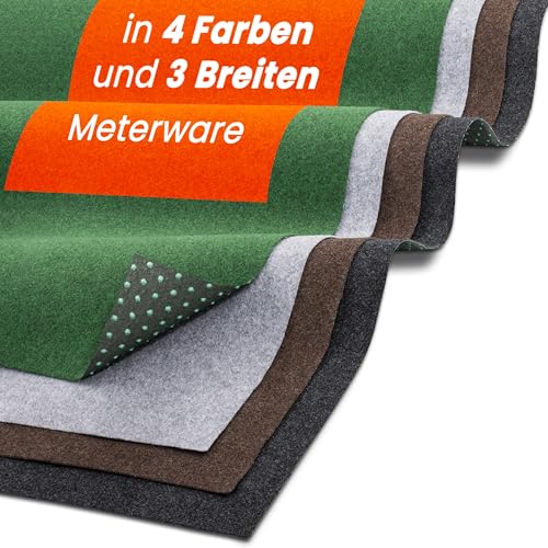 Midori Rasenteppich | Hochwertiger Balkonteppich 100 x 400 cm in Schwarz | Strapazierfähiger & wasserdurchlässiger Kunstrasen-Teppich mit Noppen von Midori