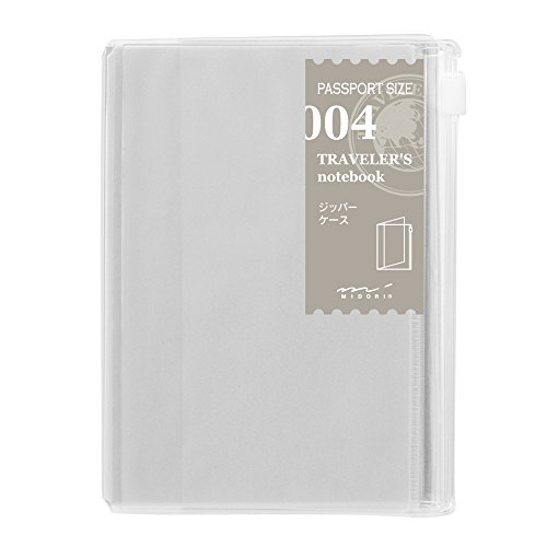 Midori Traveler‘s Notebook (Nachfüllpack 004) Etui mit Reißverschluss in Reisepass-Größe von Designphil