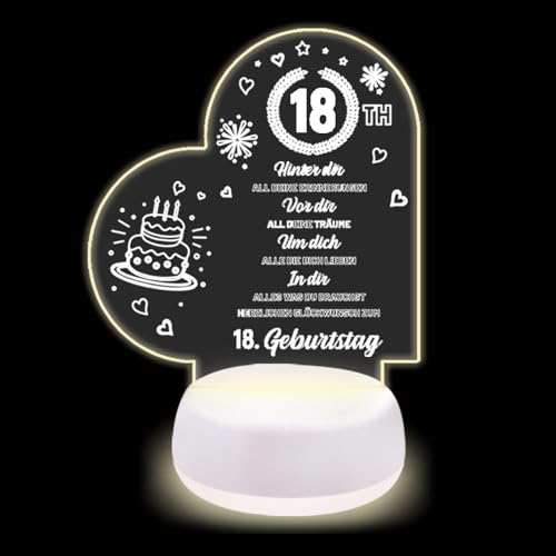 Geburtstagsgeschenke Für 18. Geburtstag Mädchens Jungen Acryl Nachtlicht Dekorative Geschenke LED Lampe Nachtlicht Geschenke Für Sohn Tochter Freunde Schwester Abschlussgeschenk Weihnachtsgeschenke von MidoriMori