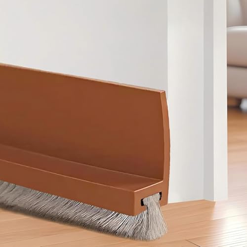 Midslinee 100cm Braun Türdichtung Unten mit Türbesen, Bodenabdichtung mit Bürste, Bürstendichtung Dichtung, Dichtungsband für Türen, Dichtung Selbstklebend, Emenfengtiao (brown) von Midslinee