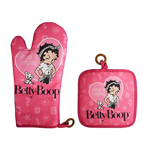 Mid-South Products Betty Boop Küchen-Topflappen und Ofenhandschuh-Set – Atttitude is Everything Mid-South Products Betty Boop Küchen-Topflappen und Ofenhandschuh-Set – Atttitude is Everything von Midsouth Products