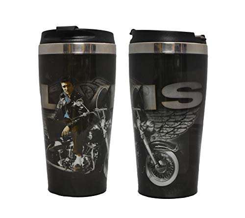 Midsouth Products Elvis Presley Thermobecher mit Motorrad aus Stahl von Midsouth Products