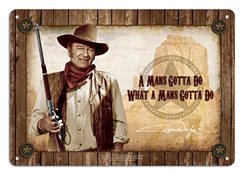 midsouth Produkte John Wayne 20,3 x 29,2 cm Blechschild – Ein Mann Tun, von Midsouth Products